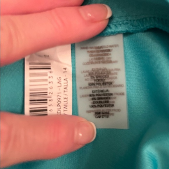 Kensie Teal Colored Mid-Calf Dress, Size 14 - Picture 4 of 5